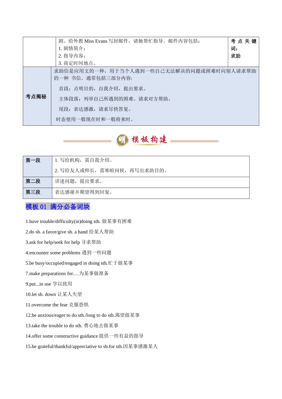 模板11 求助信 -解析版（答题模板）.docx_第2页