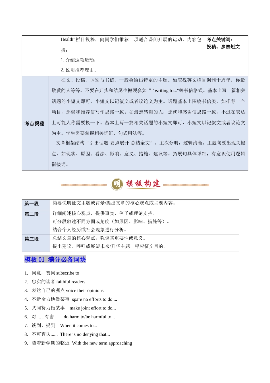 模板14 征文投稿-原卷版（答题模板） .docx_第2页