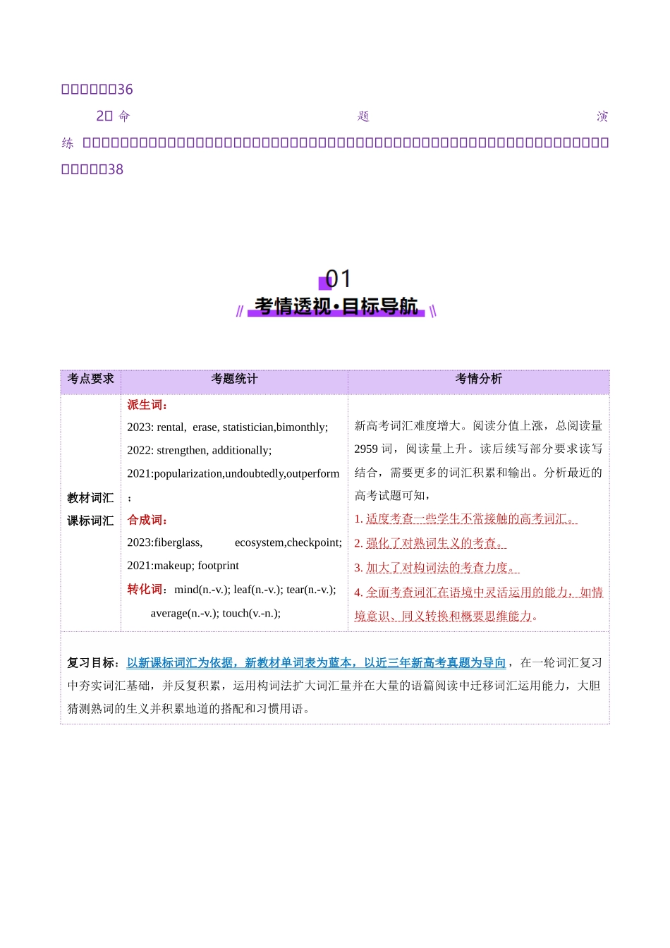 第01讲 单词+短语（必修1~必修3）重点易考单词变形+词义辨析（讲义）（教师版）.docx_第2页