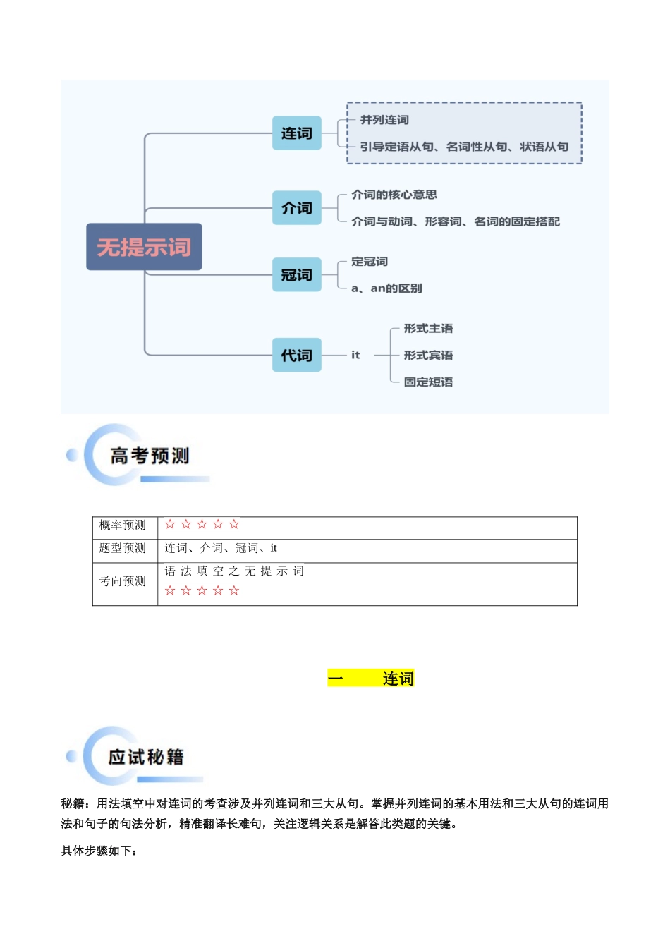 抢分法宝 05  语法填空（无词填空之连词+介词+冠词+代词it）（解析版）.docx_第2页