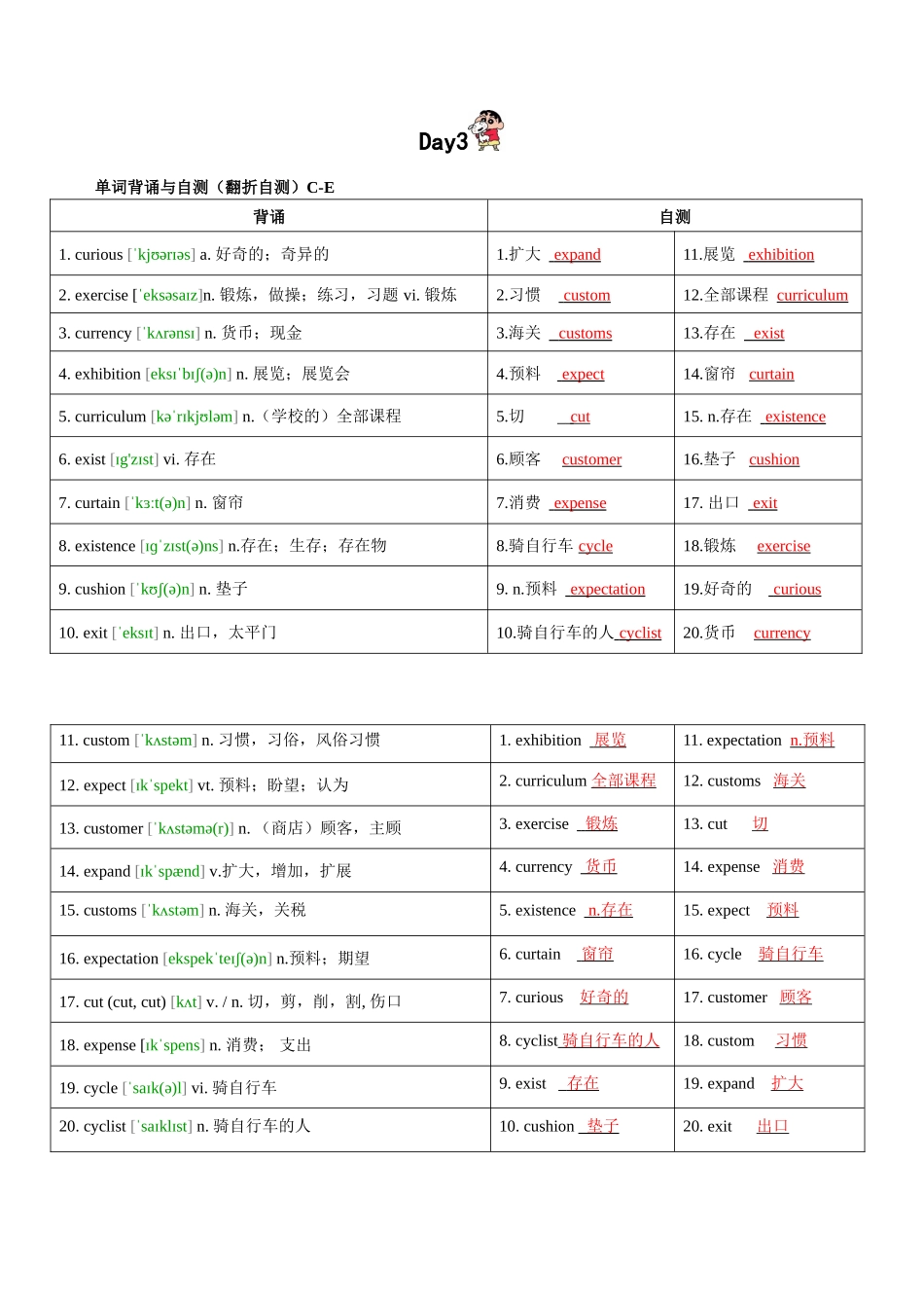 第7轮：高考英语词汇3500词高频词汇记背手册10天默写（高考英语单词）教师版.docx.docx_第3页