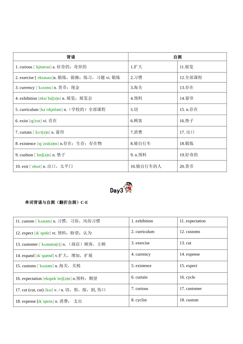第7轮：高考英语词汇3500词高频词汇记背手册10天默写（高考英语单词）学生版.docx.docx_第3页