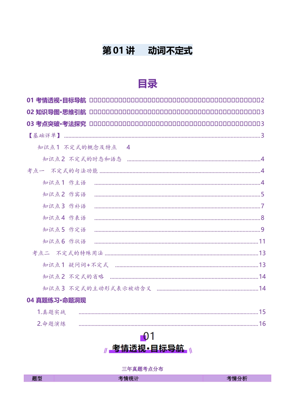 第11讲 非谓语动词：动词不定式（讲义）（教师版）.docx_第1页