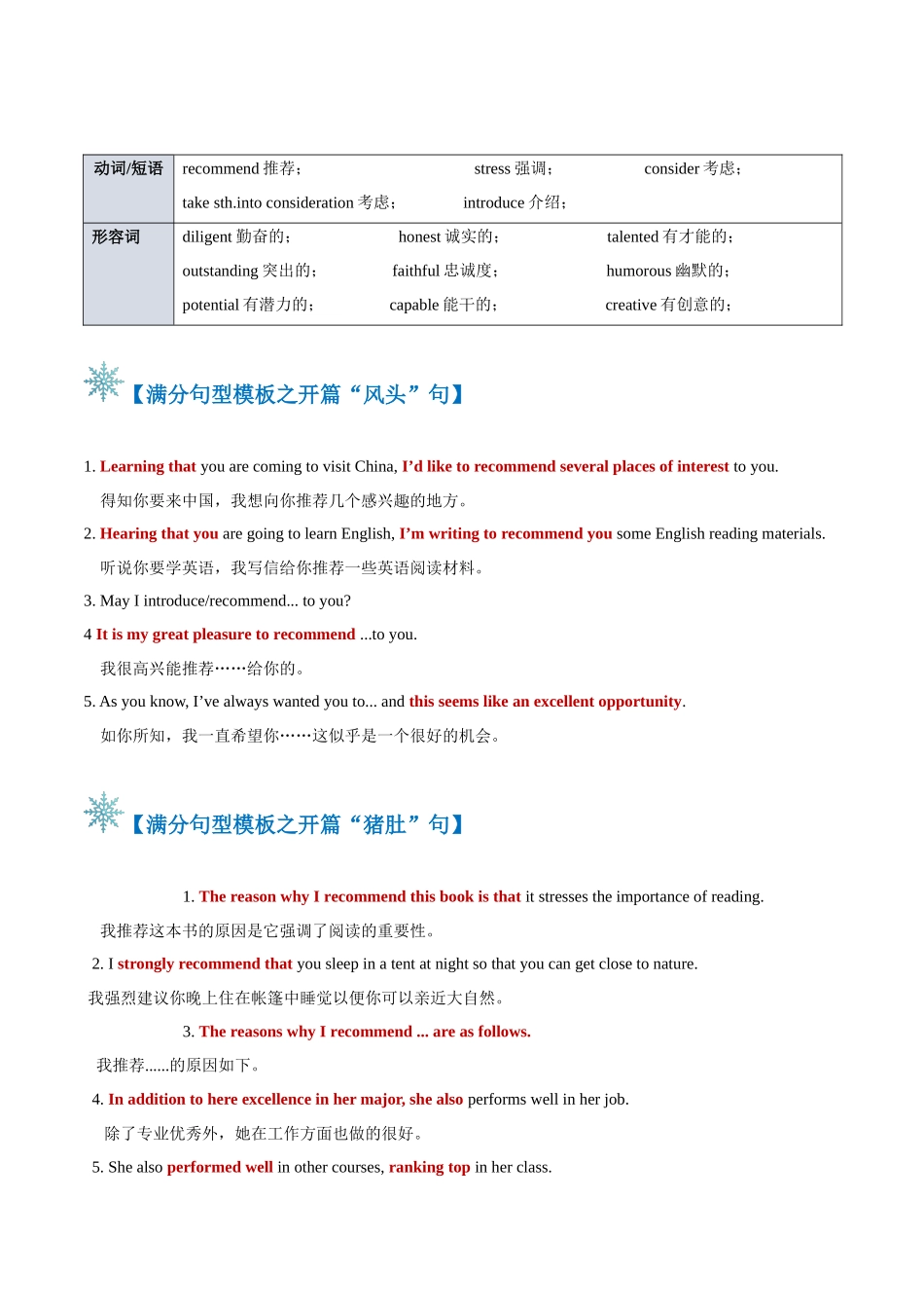 题型06  推荐信（答题模板与解题技巧）（解析版）.docx_第2页