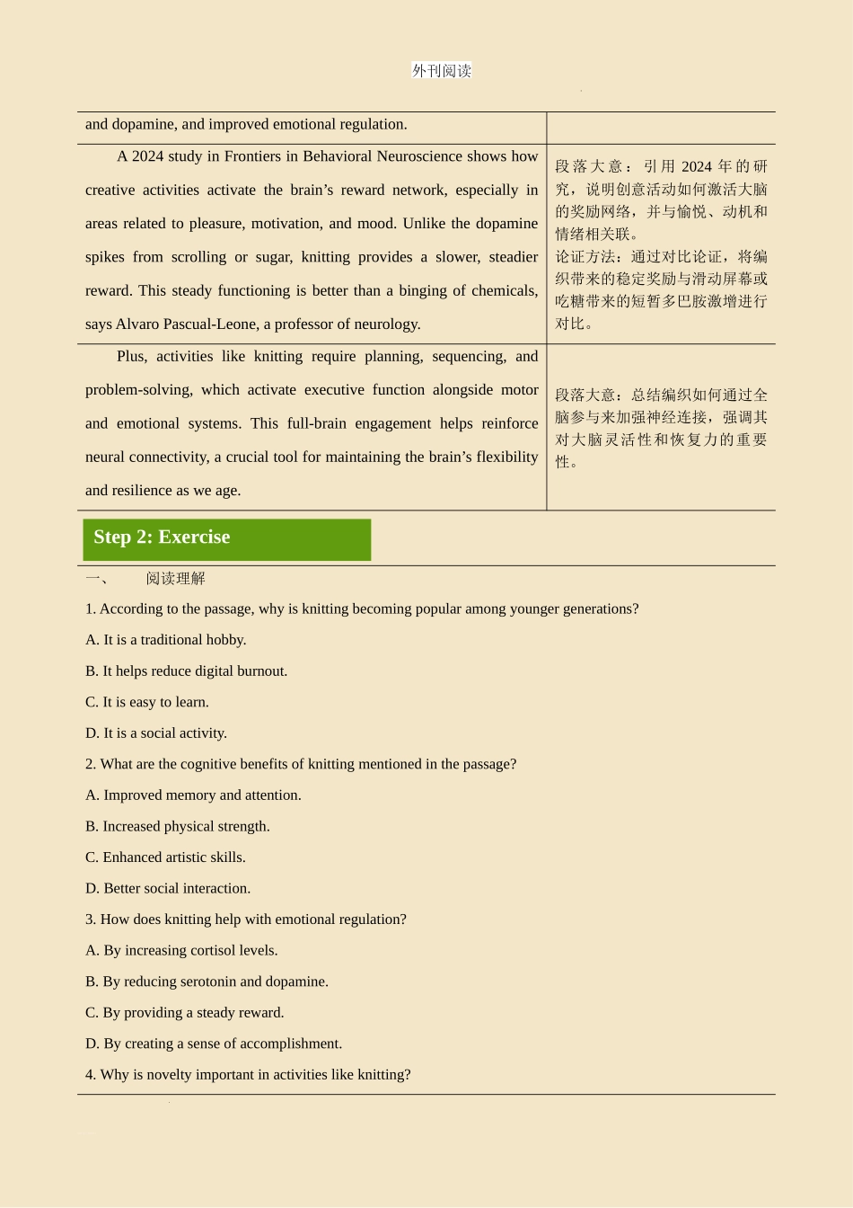 外刊阅读 day 8 织毛衣：年轻人健脑新选择 任务单.docx_第2页