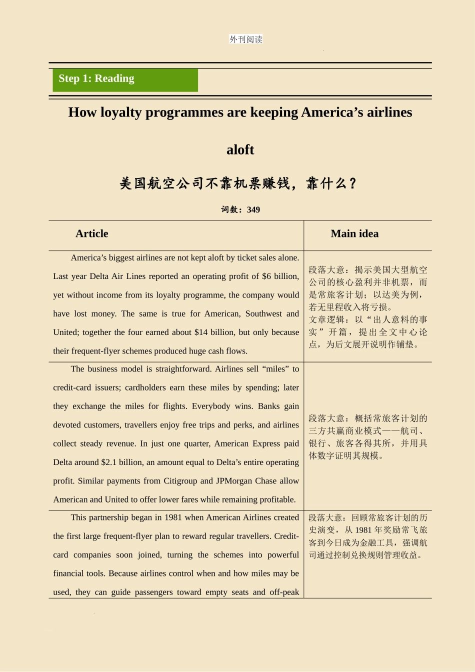 外刊阅读 day 13 美国航空公司不靠机票赚钱,靠什么?.docx_第1页