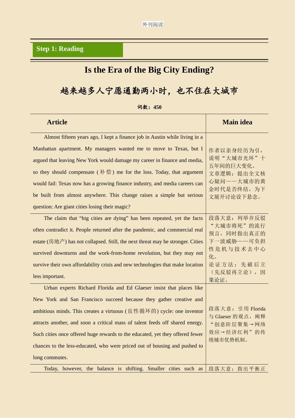 外刊阅读 day 15 越来越多人宁愿通勤两小时，也不住在大城市.docx_第1页