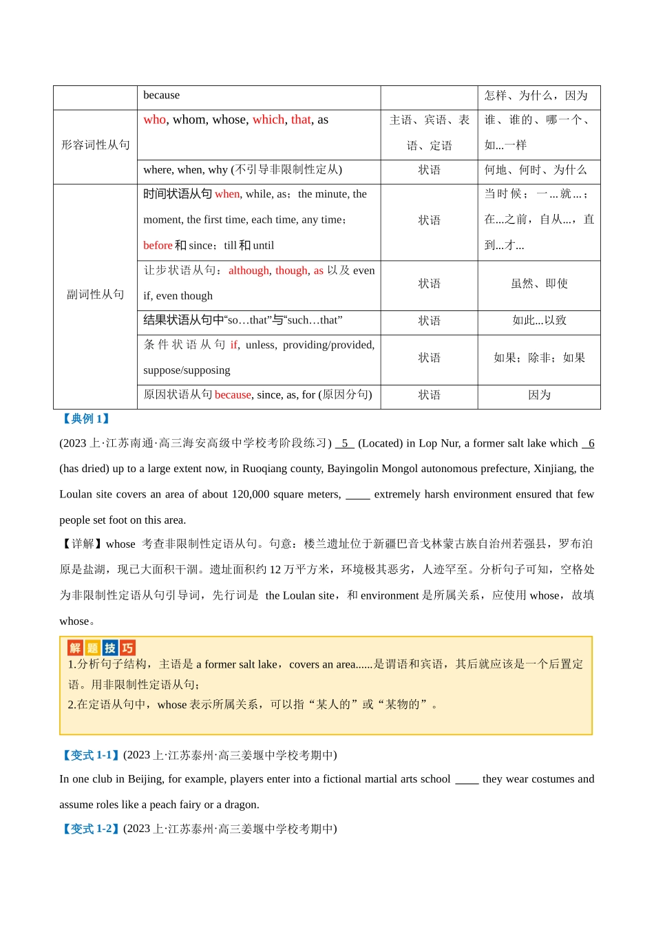 专题02 无提示词类之三大从句、并列句、特殊句式-2024年高考英语二轮热点题型归纳与变式演练（新高考通用）(原卷版).docx_第2页
