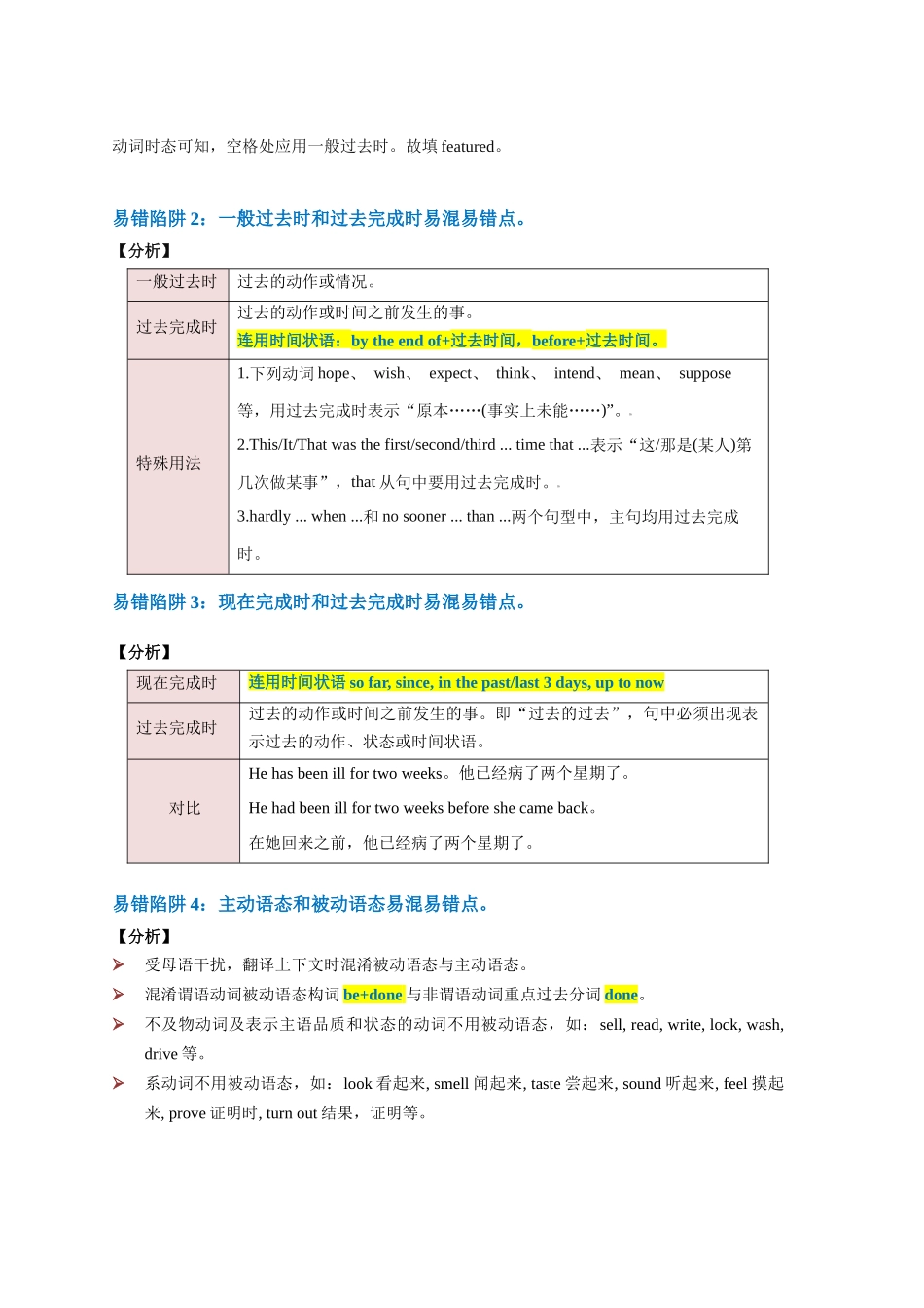 易错点07  动词的时态和语态（4大陷阱）-备战2024年高考英语考试易错题（原卷版）.docx_第2页
