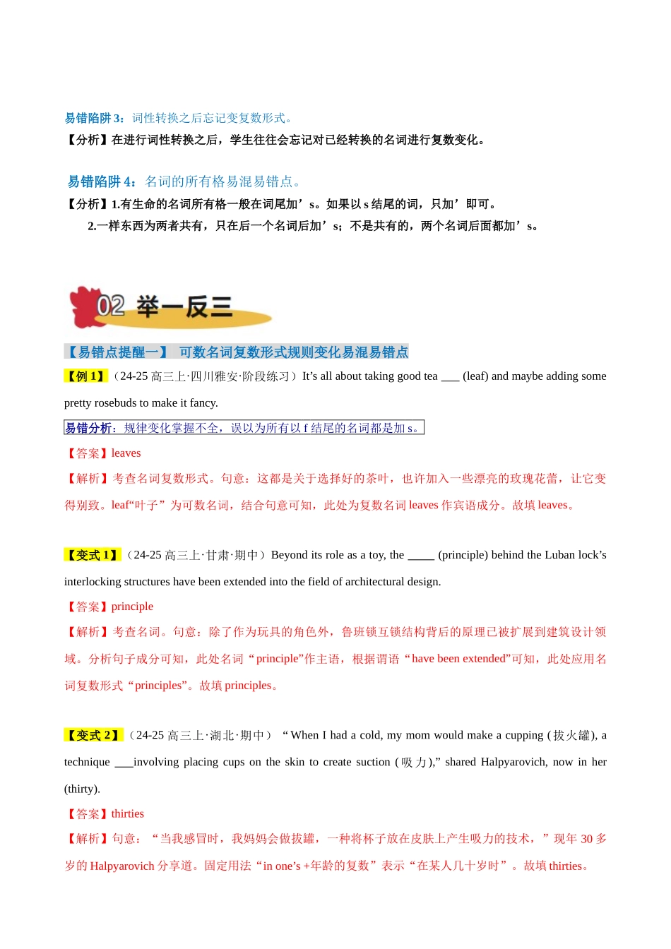 易错点08 名词（解析版）-（新高考通用）.docx_第2页