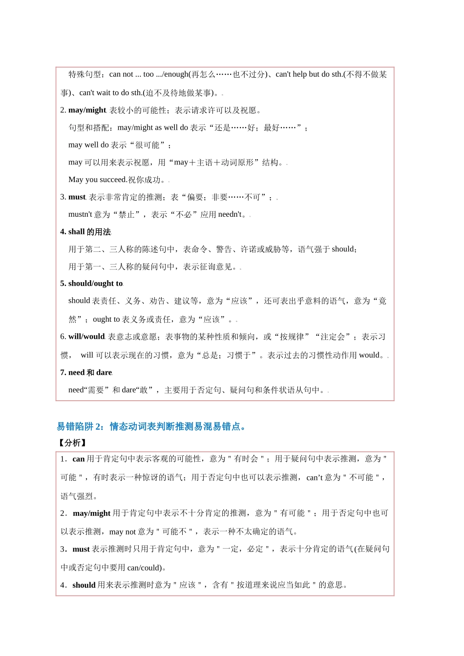 易错点09  情态动词和虚拟语气（4大陷阱）-备战2024年高考英语考试易错题（解析版）.docx_第2页