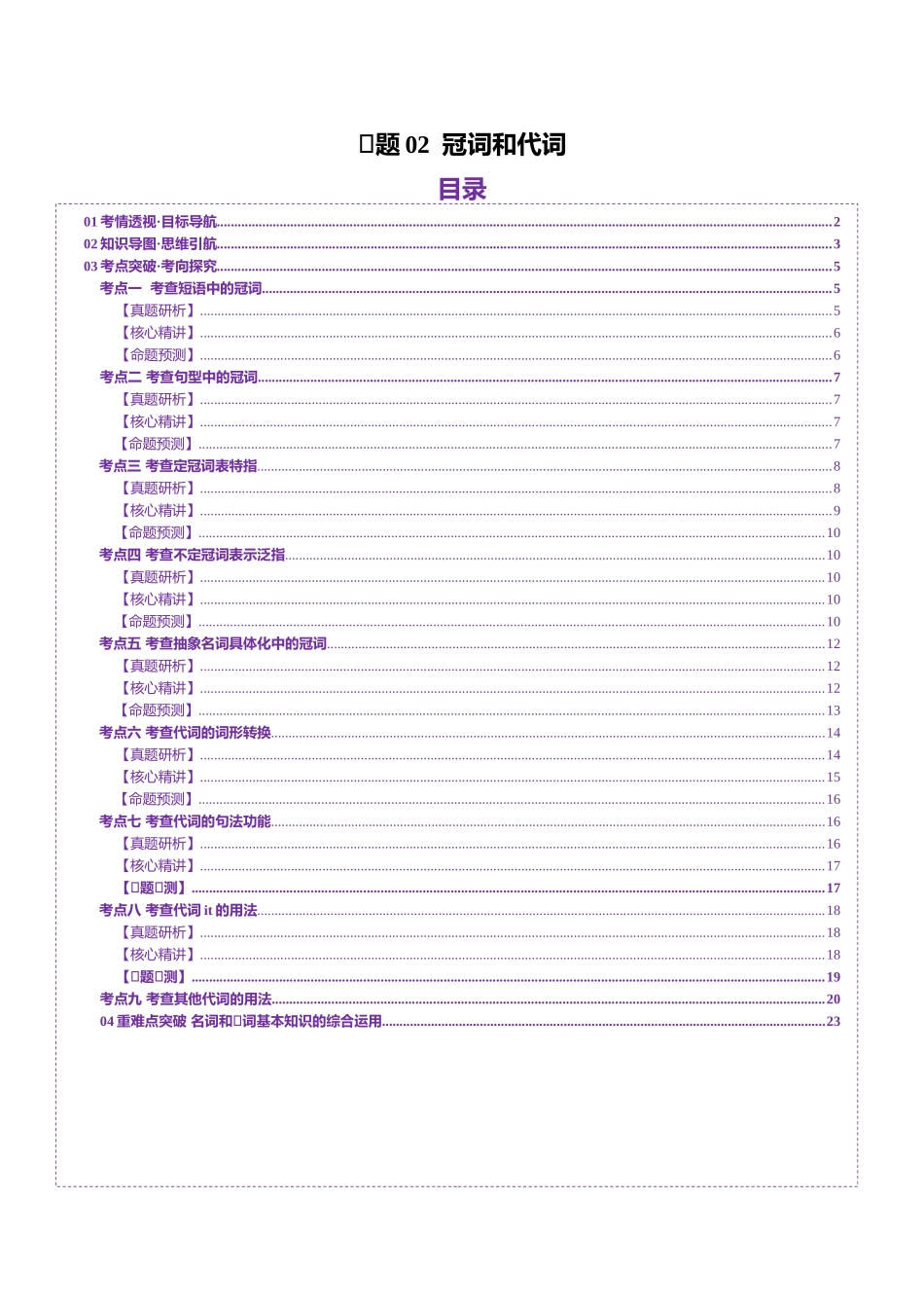 专题02冠词和代词（讲义）（教师版）.docx_第1页