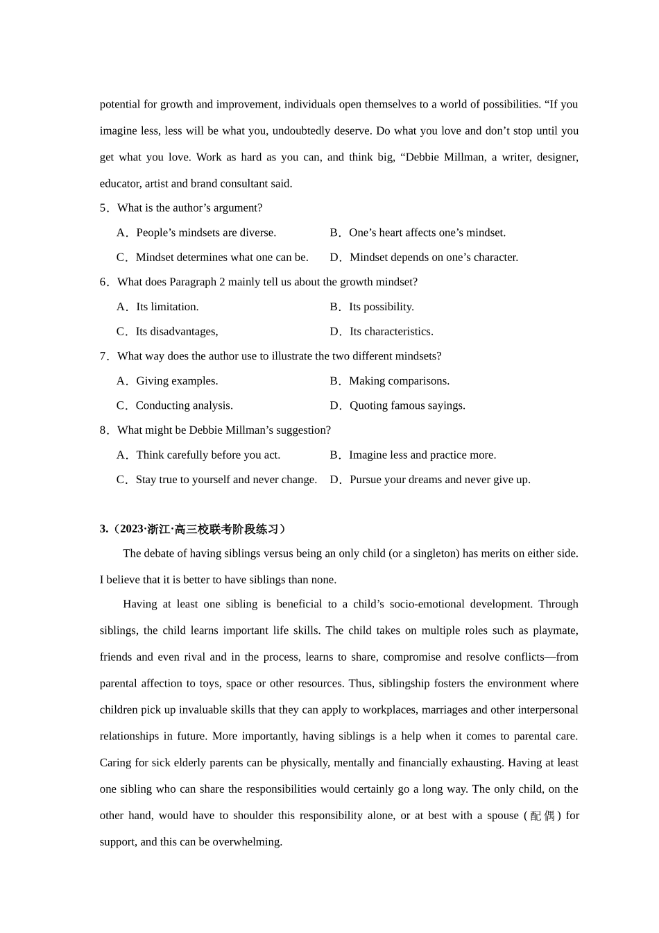 易错点纠错练04  阅读理解：议论文-（原卷版）.docx_第3页