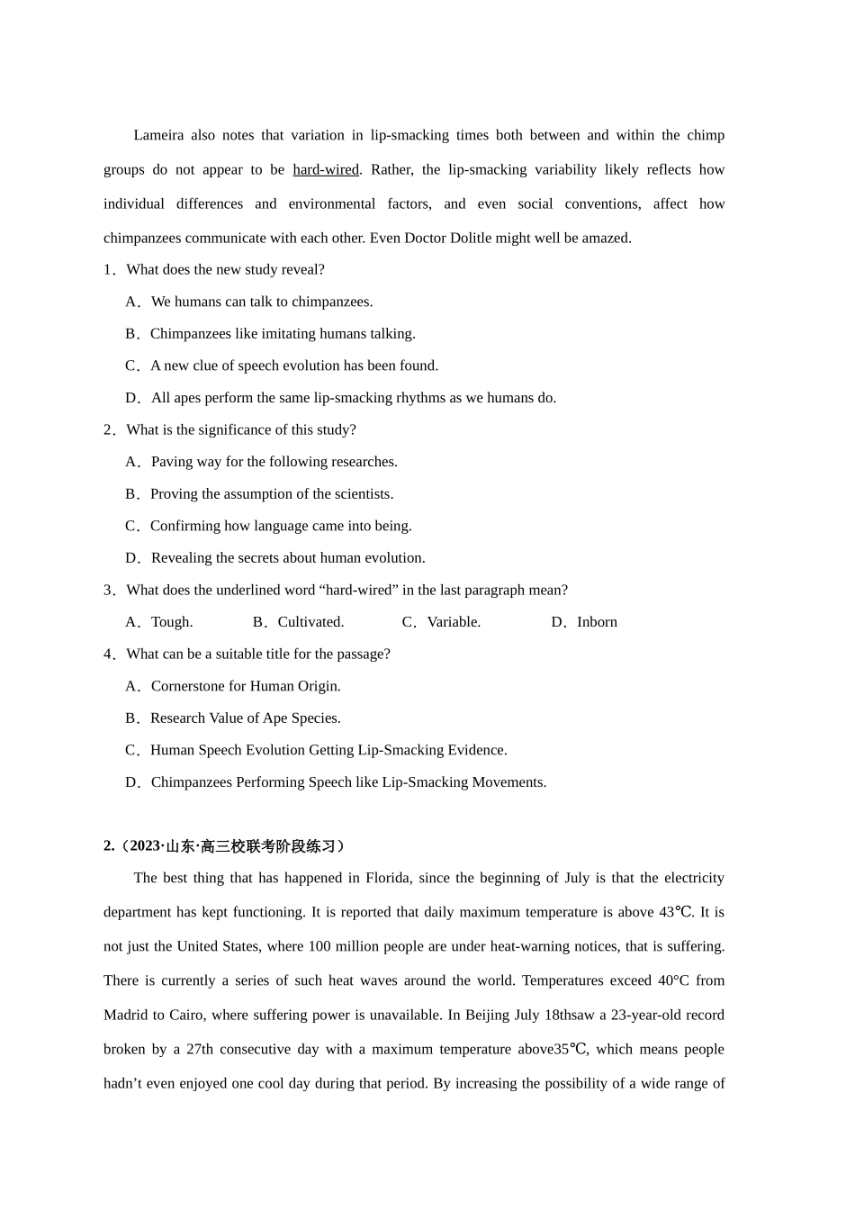 易错点纠错练05  阅读理解：说明文-（原卷版）.docx_第2页