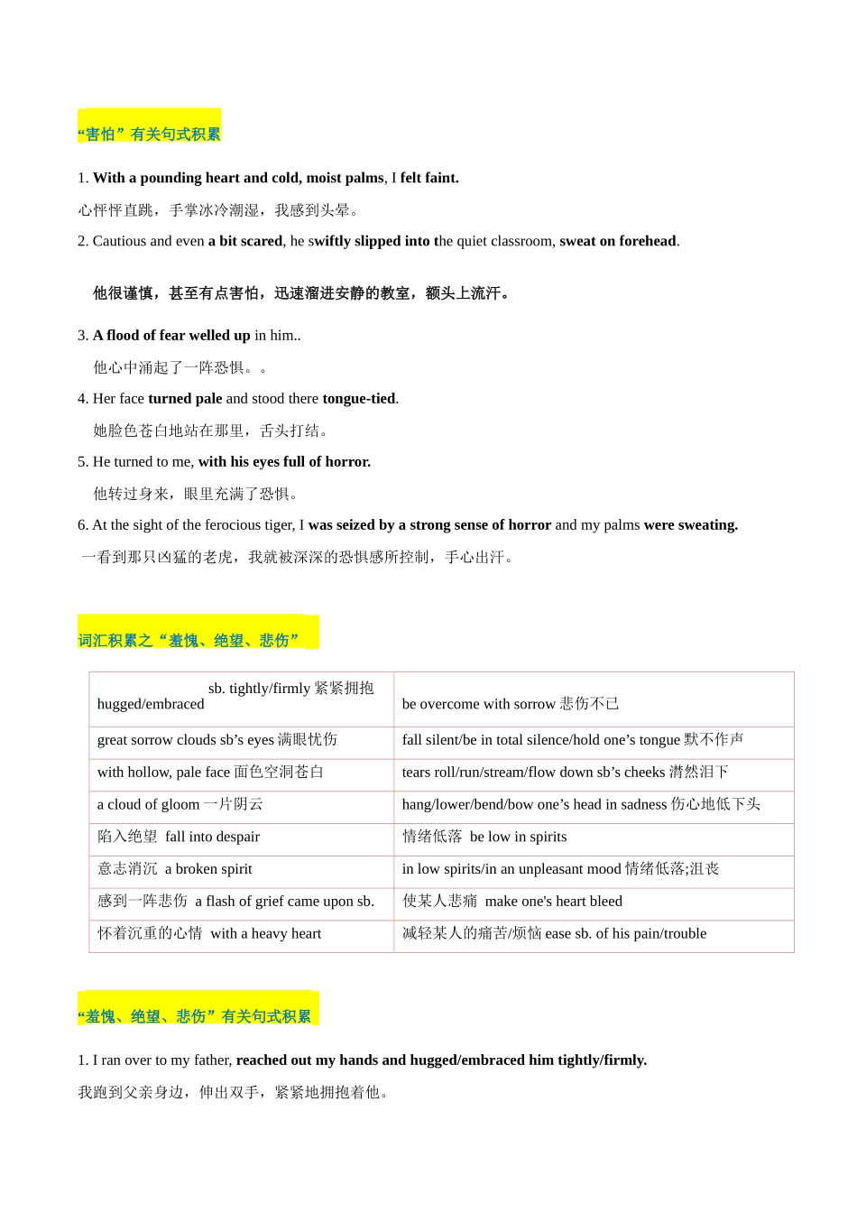 专题03  读后续写负面消极情绪细节描写（害怕、羞愧、悲伤、生气等高分定律 ）-（解析版）.docx_第2页