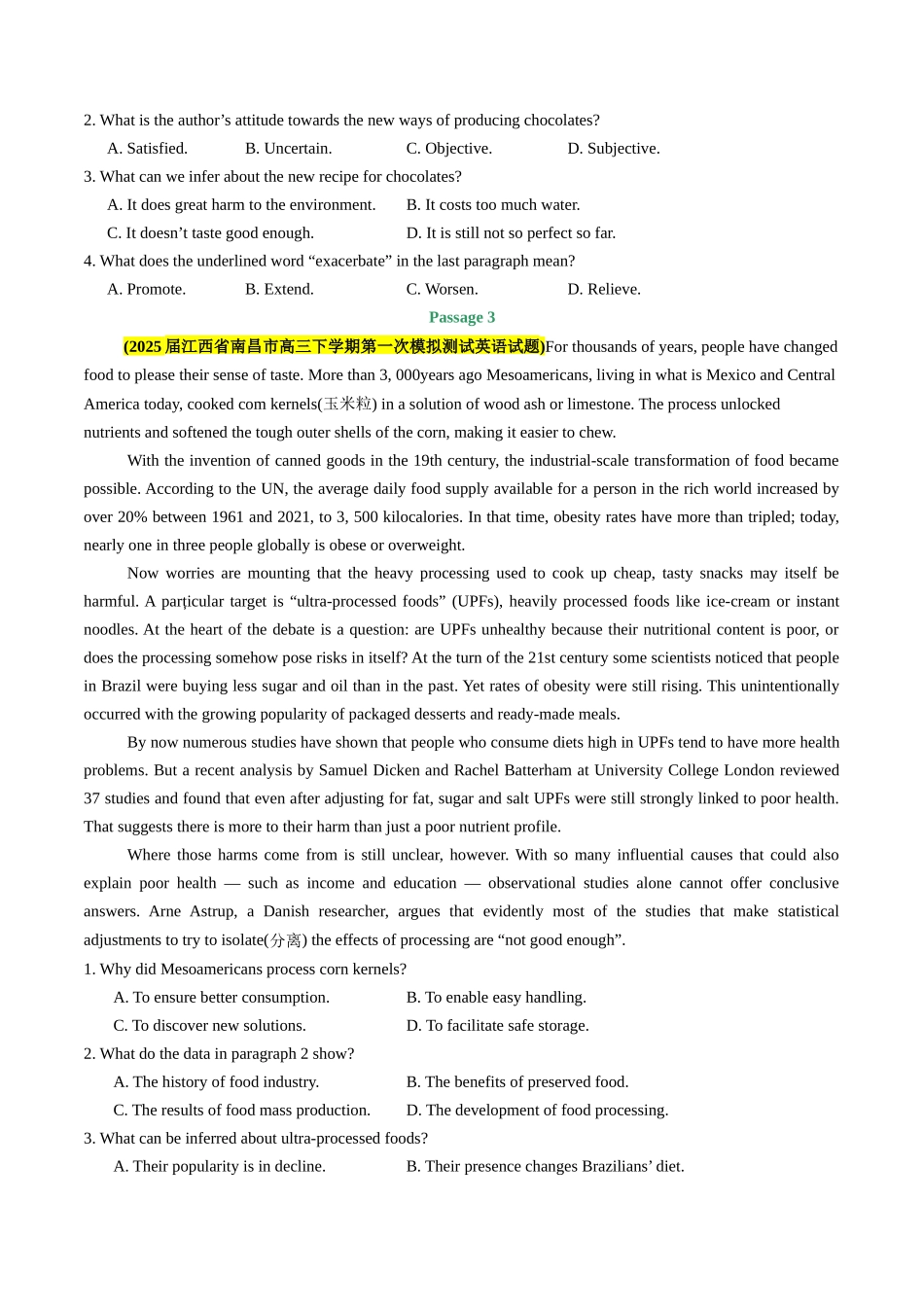 专题03  阅读理解 说明文(二)(学生版).docx_第3页