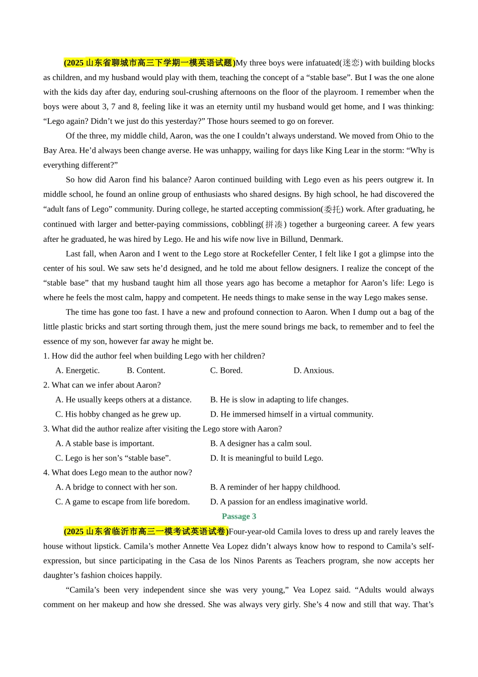 专题04   阅读理解(记叙文+新闻报道+议论文)(学生版).docx_第2页