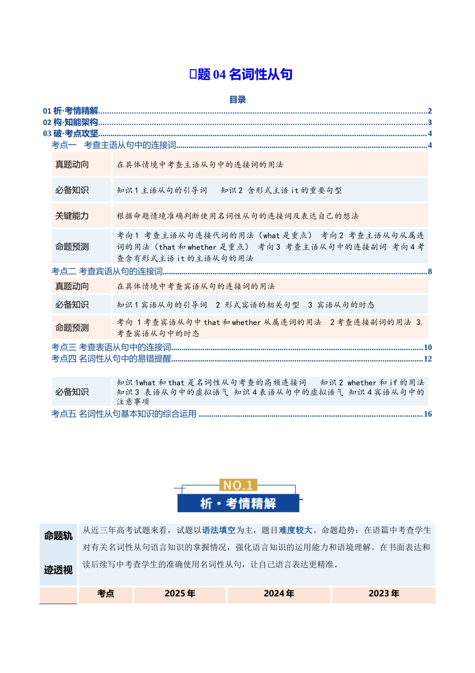 专题04 名词性从句（复习讲义）（全国通用）（学生版）.docx_第1页