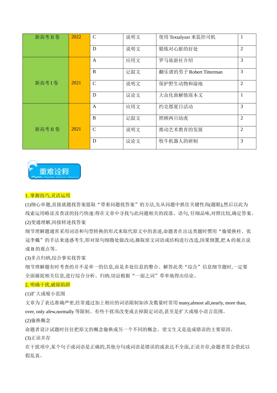 重难点03 阅读理解细节理解题-（新高考专用）（学生版）.docx_第2页