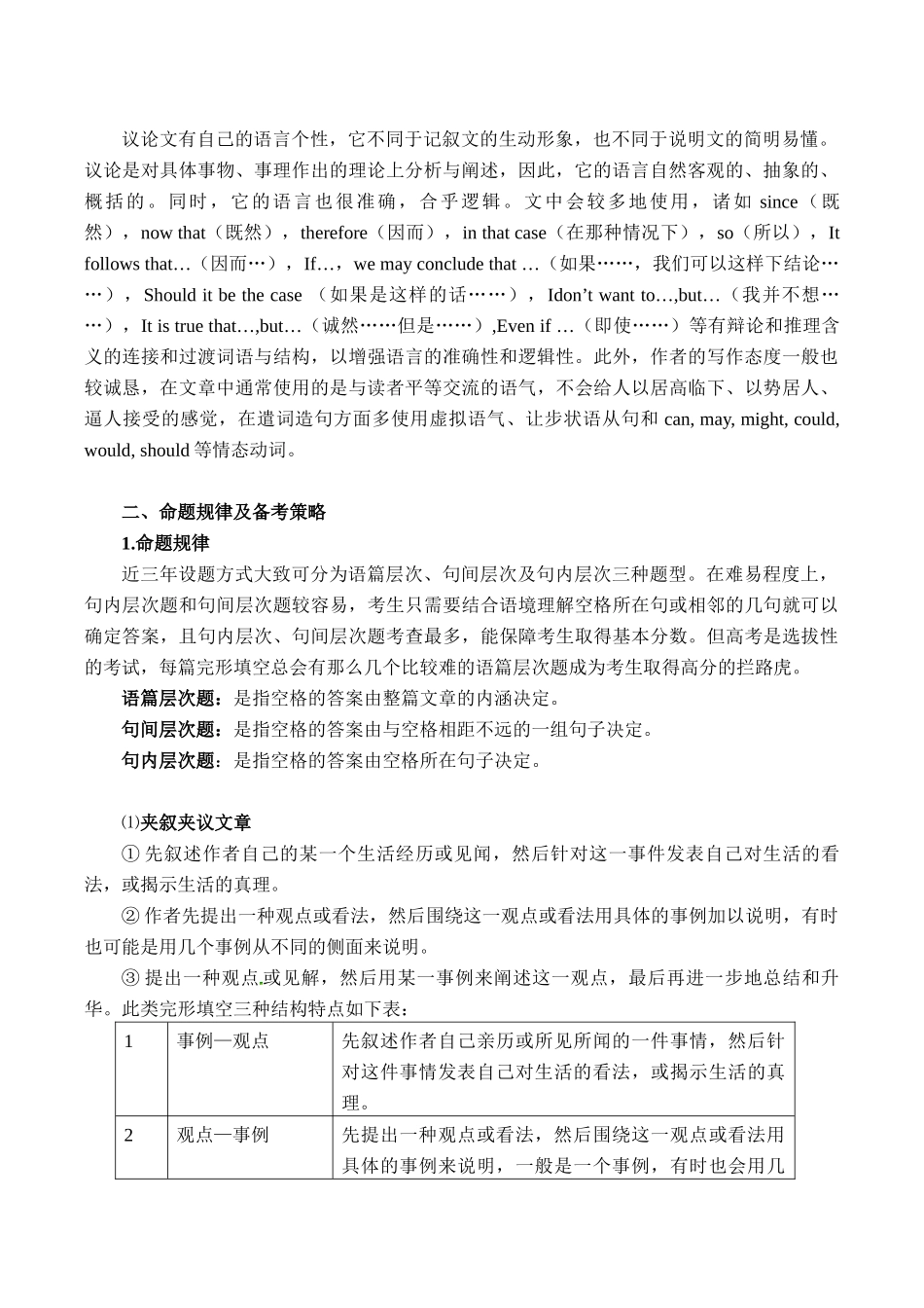专题04+完形填空体裁微解+议论文（教师版).docx_第2页