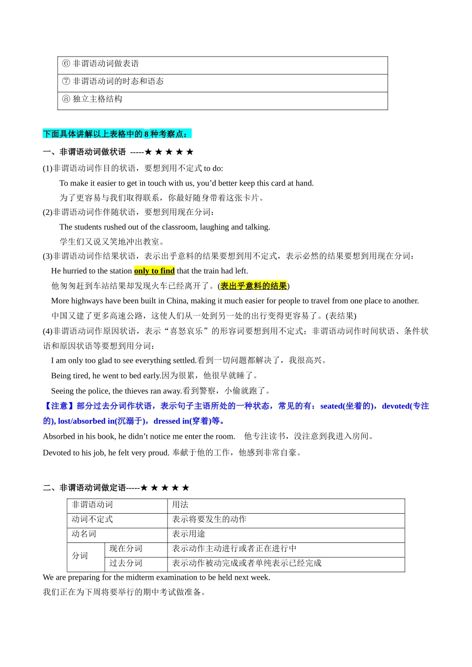 专题05  非谓语动词&独立主格结构.docx_第2页
