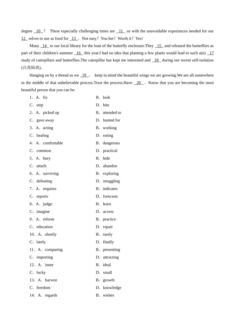 专题05 夹叙夹议文类完形填空-讲练测原卷版.docx_第3页