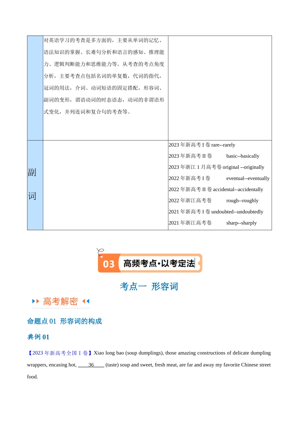 专题05 形容词、副词的等级及利用构词法进行词类转换(讲义)(原卷版)-(新高考专用).docx_第3页