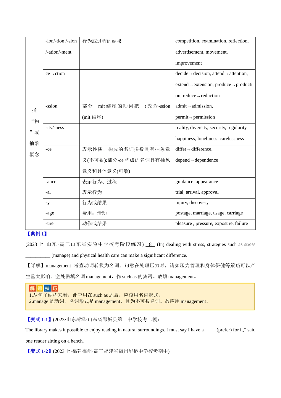 专题05 有提示词之词形转换-2024年高考英语二轮热点题型归纳与变式演练（新高考通用）（原版版）.docx_第2页