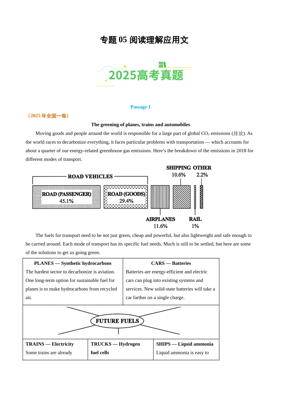 专题05 阅读理解应用文（全国通用）（教师版）.docx_第1页
