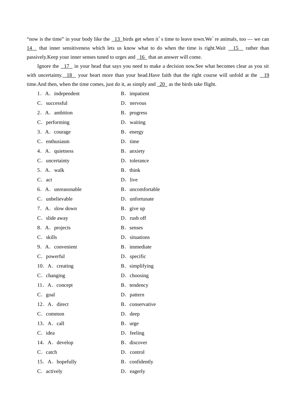 专题06 说明文,议论文类完形填空 -讲练测原卷版.docx_第3页