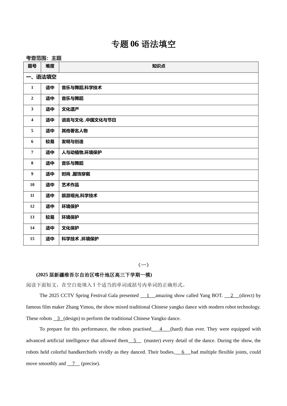 专题06 语法填空-（新黑吉辽蒙）  (学生版）.docx_第1页