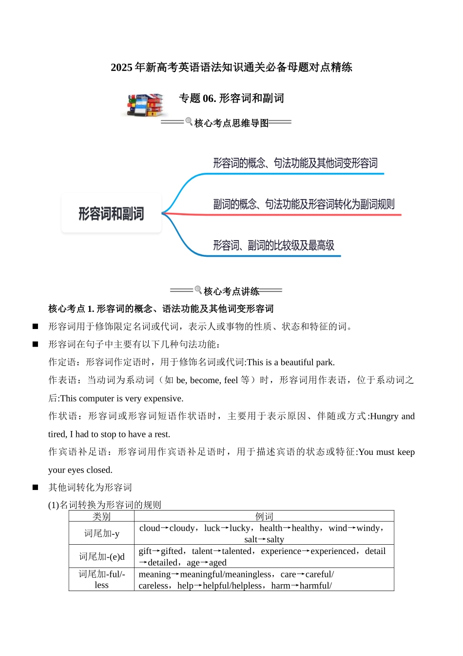 专题06. 形容词和副词-8页.docx_第1页