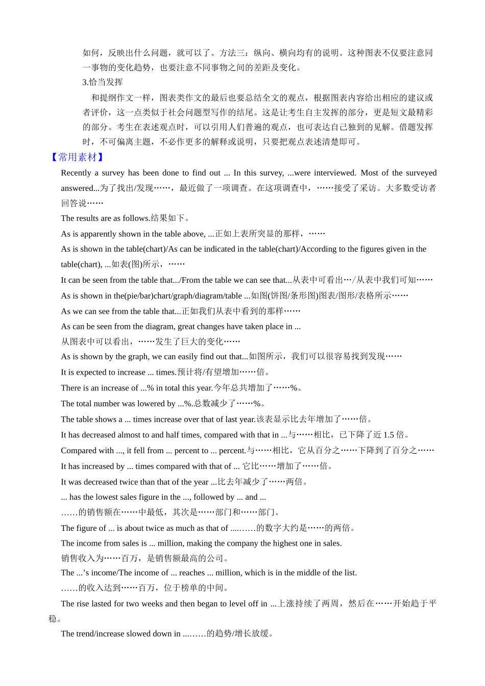 专题08图表类写作新高考英语写作精讲+写作模板(教案).docx_第3页