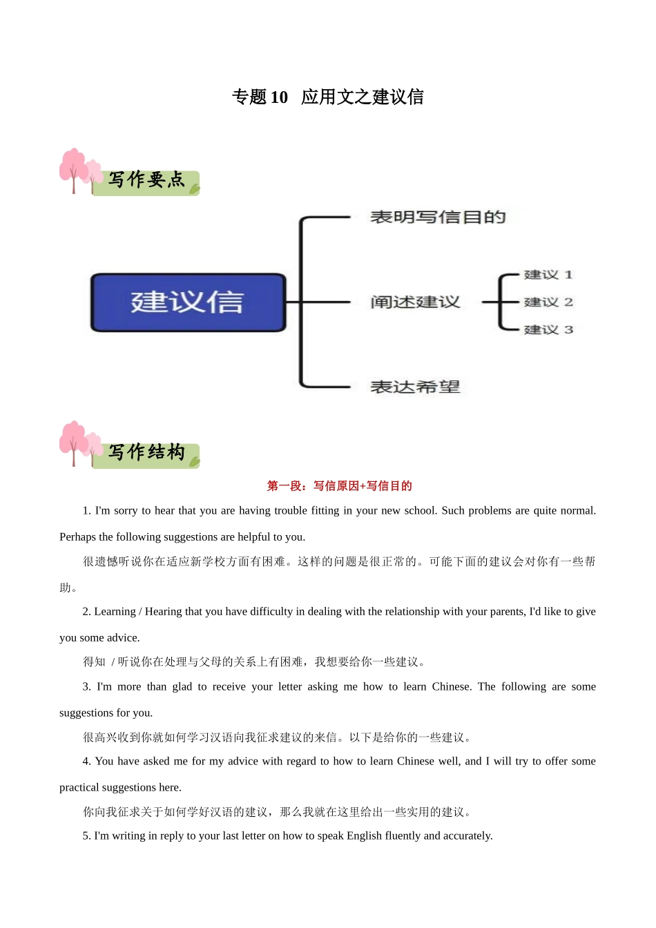 专题10   应用文之建议信--(新高考专用)  .docx_第1页