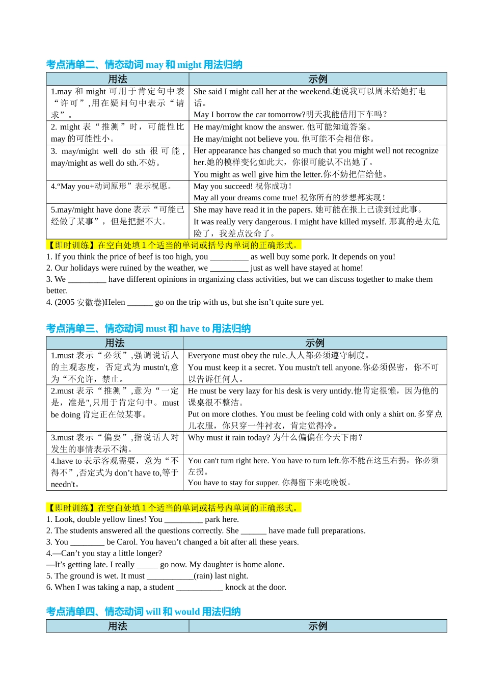专题10 情态动词七类十九个考点（讲案）学生版.docx_第3页