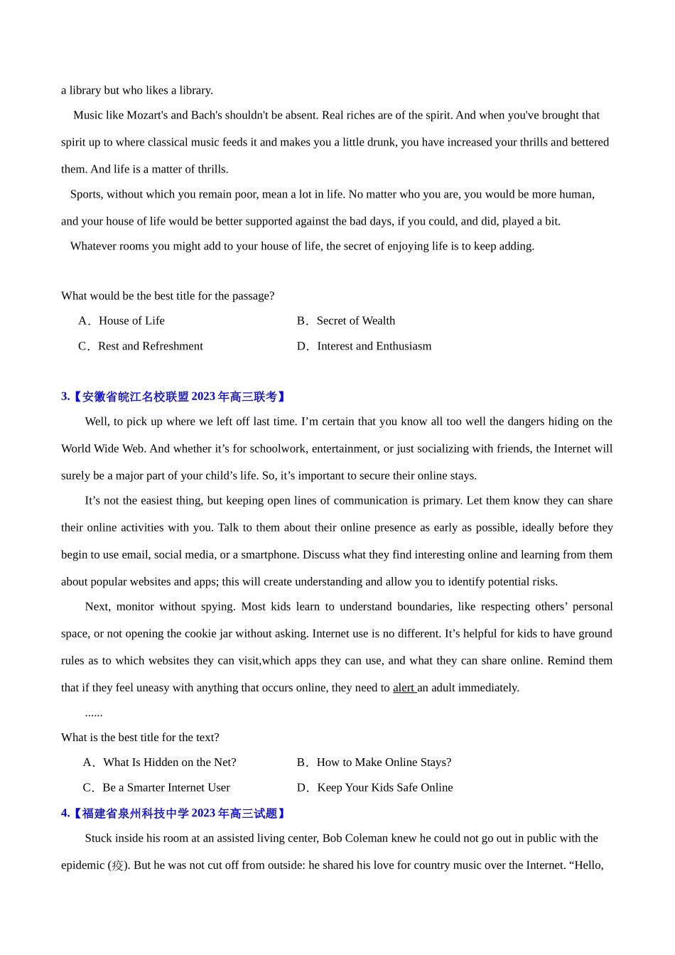 专题10 主旨大意题 （分层练）(原卷版)-（新高考专用）.docx_第3页