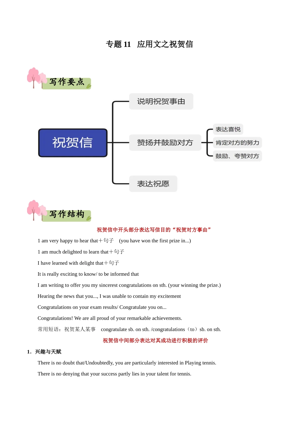 专题11   应用文之祝贺信--(新高考专用)  .docx_第1页