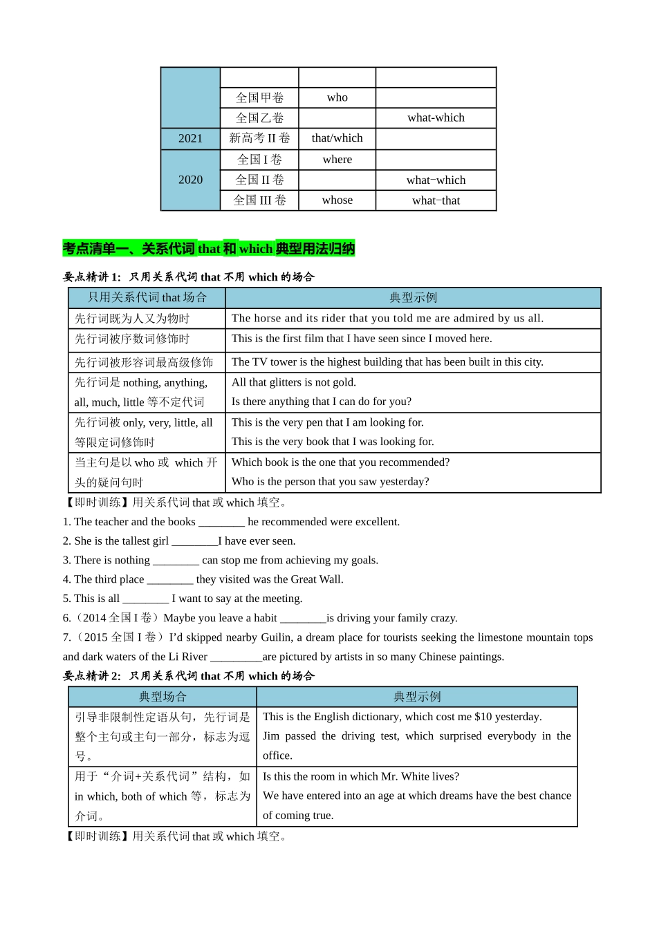专题11 定语从句十大考点（讲案） 学生版.docx_第3页