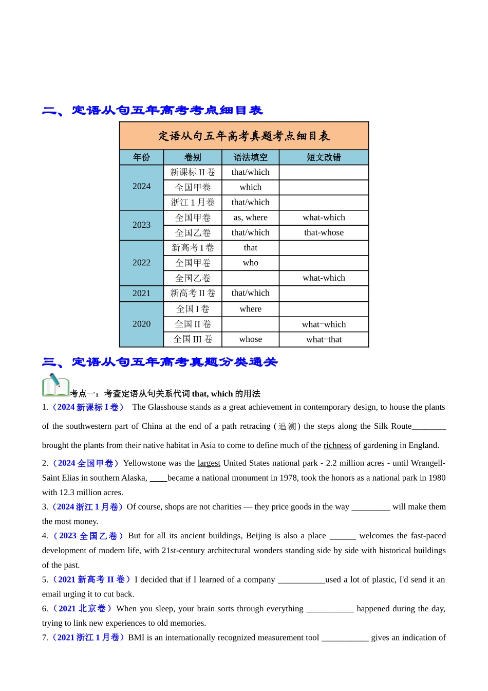 专题11 语法填空之定语从句100题（练案） 学生版.docx_第2页