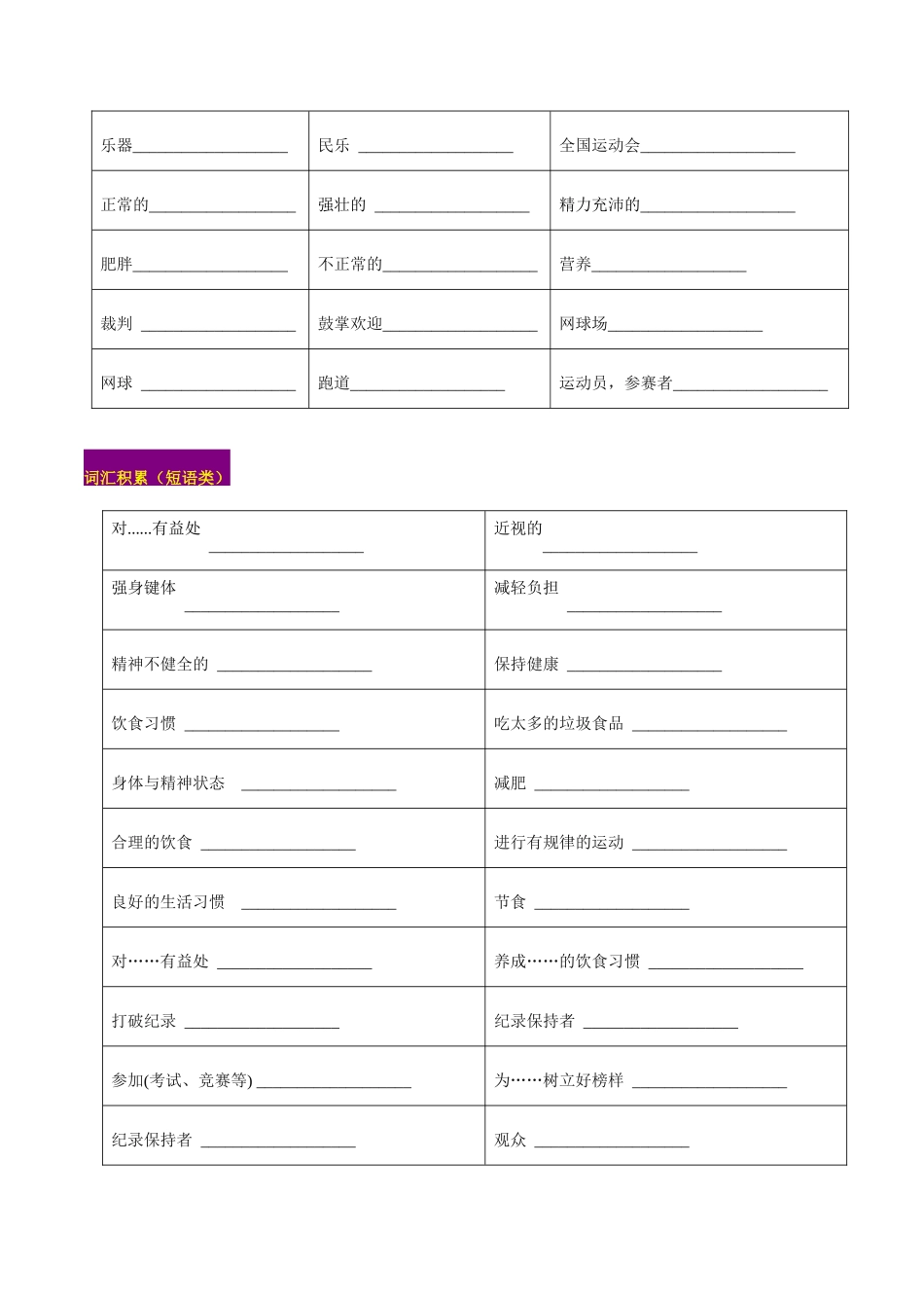 专题12  文娱与体育（人与社会 ）-（原卷版）.docx_第2页