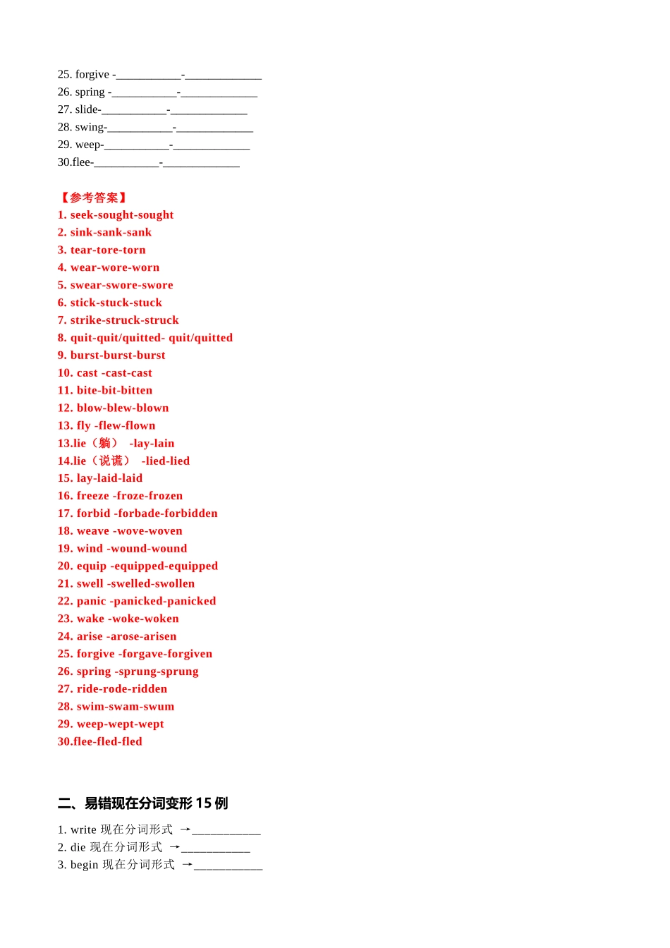 专题12 考前必做易错不规则动词+动词形容词变名词+高频短语+写作词块 背诵版.docx_第2页