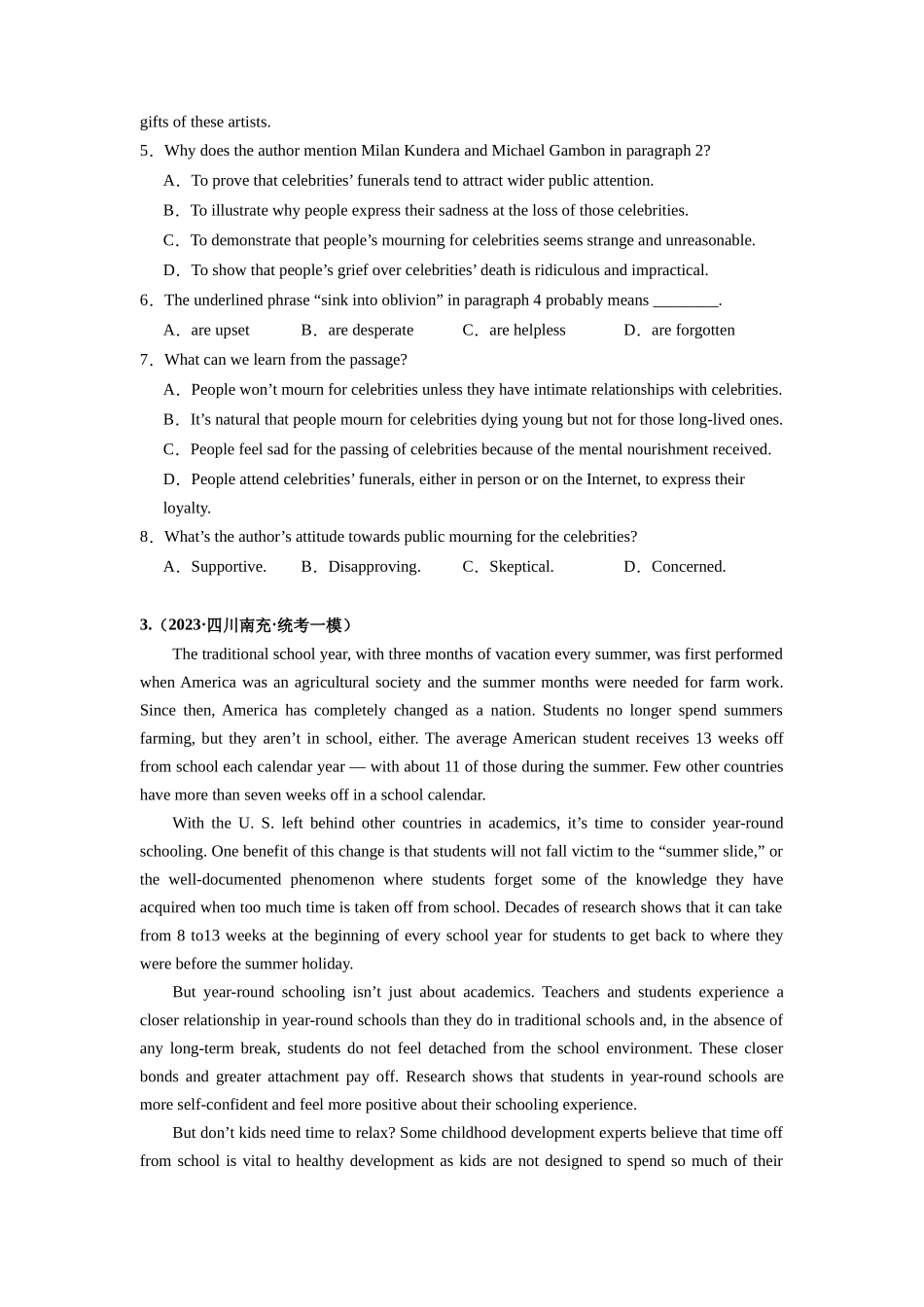 专题14  阅读理解（议论文专攻20篇）（原卷版）.docx_第3页