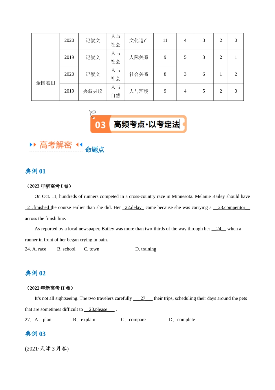 专题15  完形填空之句内层次题3大技巧解密 （讲义）（原卷版）-（新高考专用）.docx_第3页