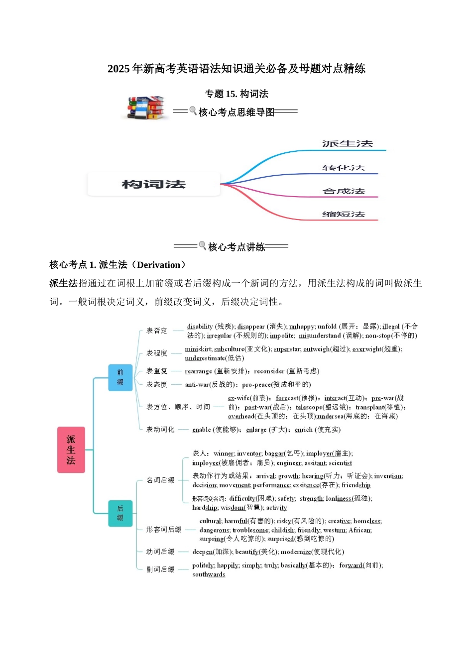 专题15. 构词法-12页.docx_第1页