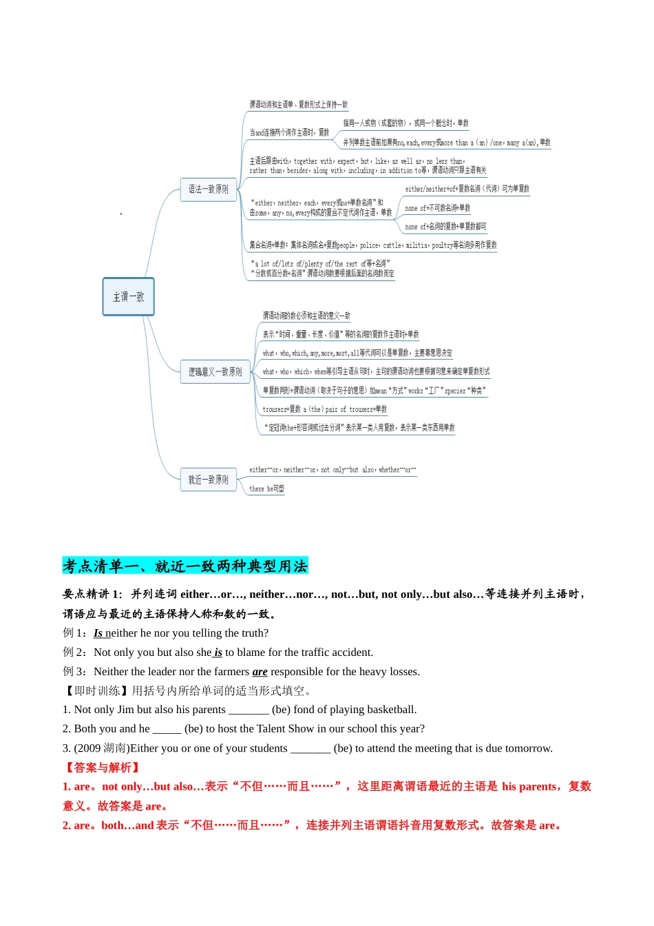 专题16 主谓一致典型用法归纳-（清单） -2024年高考英语一轮复习知识清单（全国通用）解析版.docx_第2页
