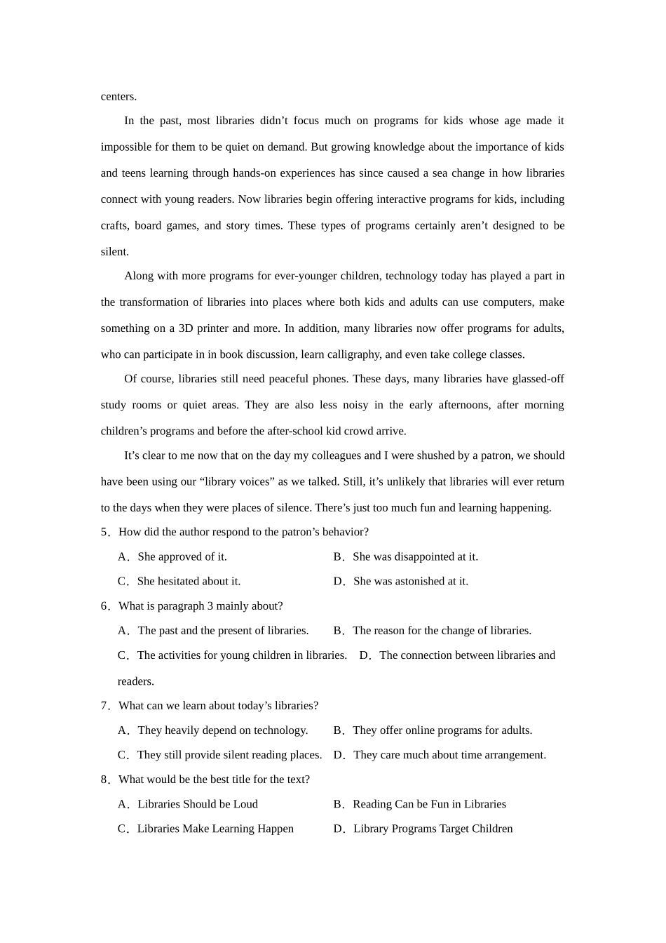 专题18 （议论文）： 阅读理解20篇-（原卷版）.docx_第3页