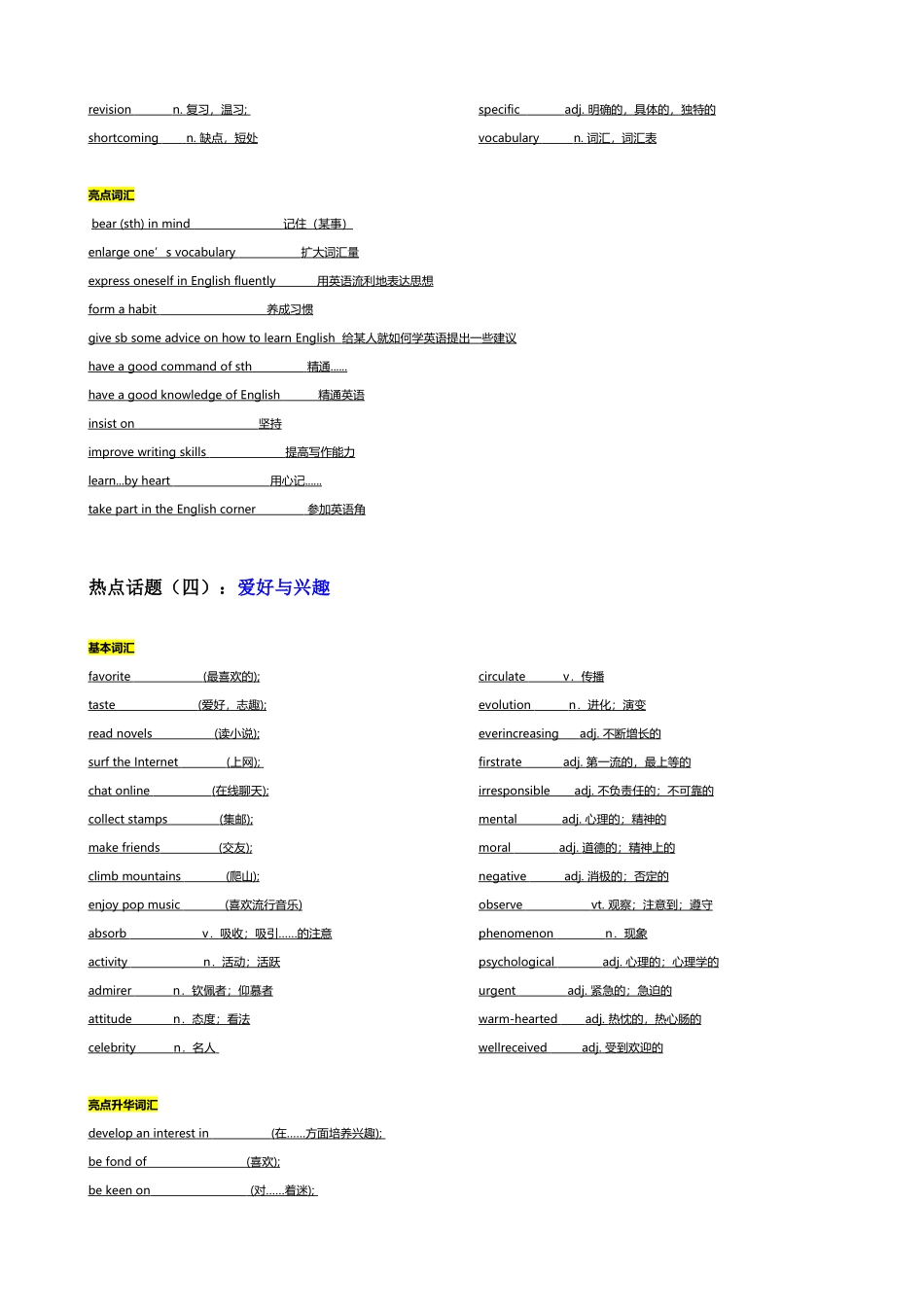 专题19 八大高考英语热点话题基础+升华表达词汇高效助力记忆（讲义）- 2024年高考英语写作加油站.docx_第3页