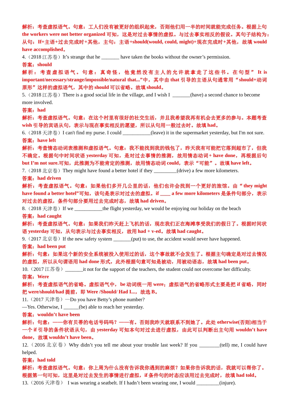 专题19 语法填空虚拟语气100题（精练）-2024年高考英语一轮复习知识清单（全国通用）解析版.docx_第2页