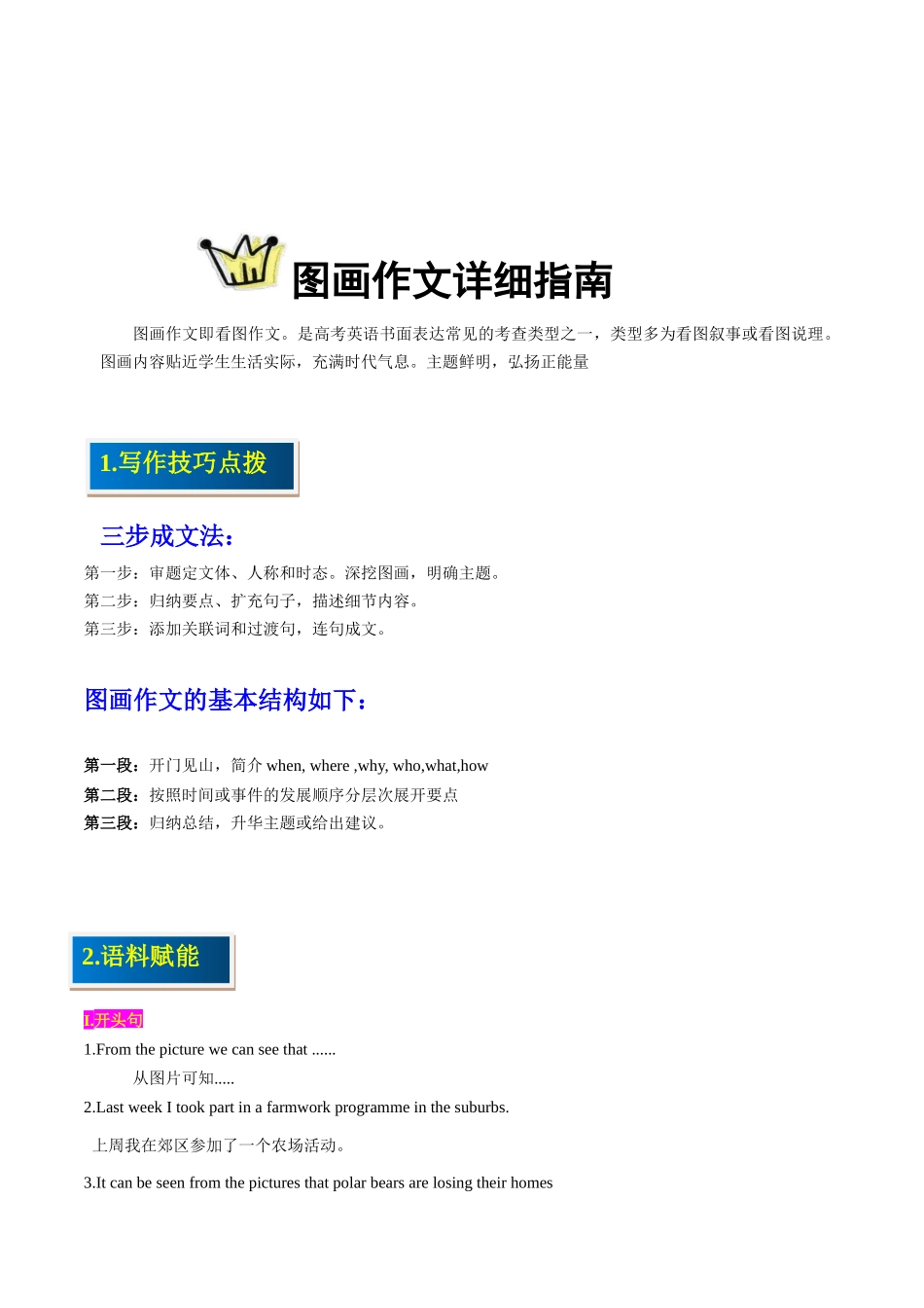 专题29图画作文详细指南.docx_第1页