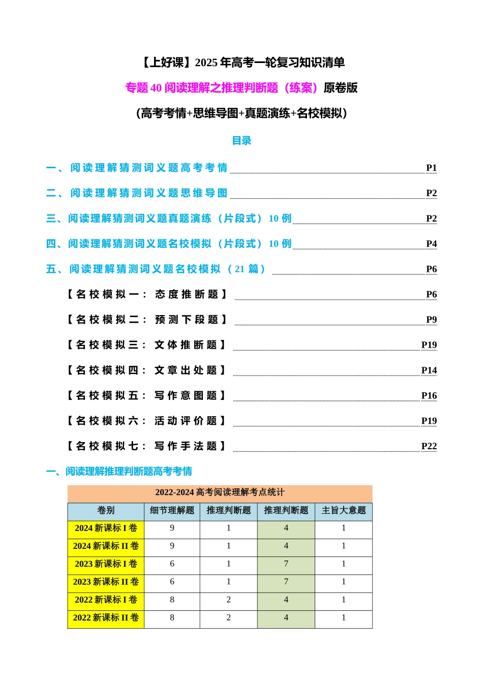 专题40 阅读理解之推理判断题（练案）学生版.docx_第1页